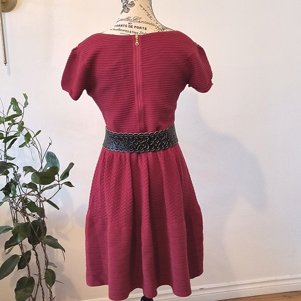 Sandro Midi dress. Size large. Beautifully Braided Red Midi Dress. - Picture 5 of 6